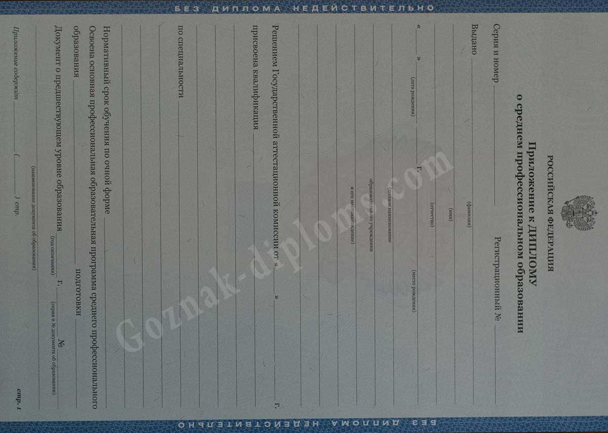 Диплом техникума или колледжа 2007-2010